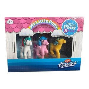 NIB My Little Pony Mini Pony 3 Pack Retro‎ Classics Retro Firefly Gusty Bubbles